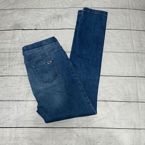 Vineyard Vines Girls Elastic Waist Pull-On Adjustable Waist Denim Jeans sz 12 - Picture 1 of 7